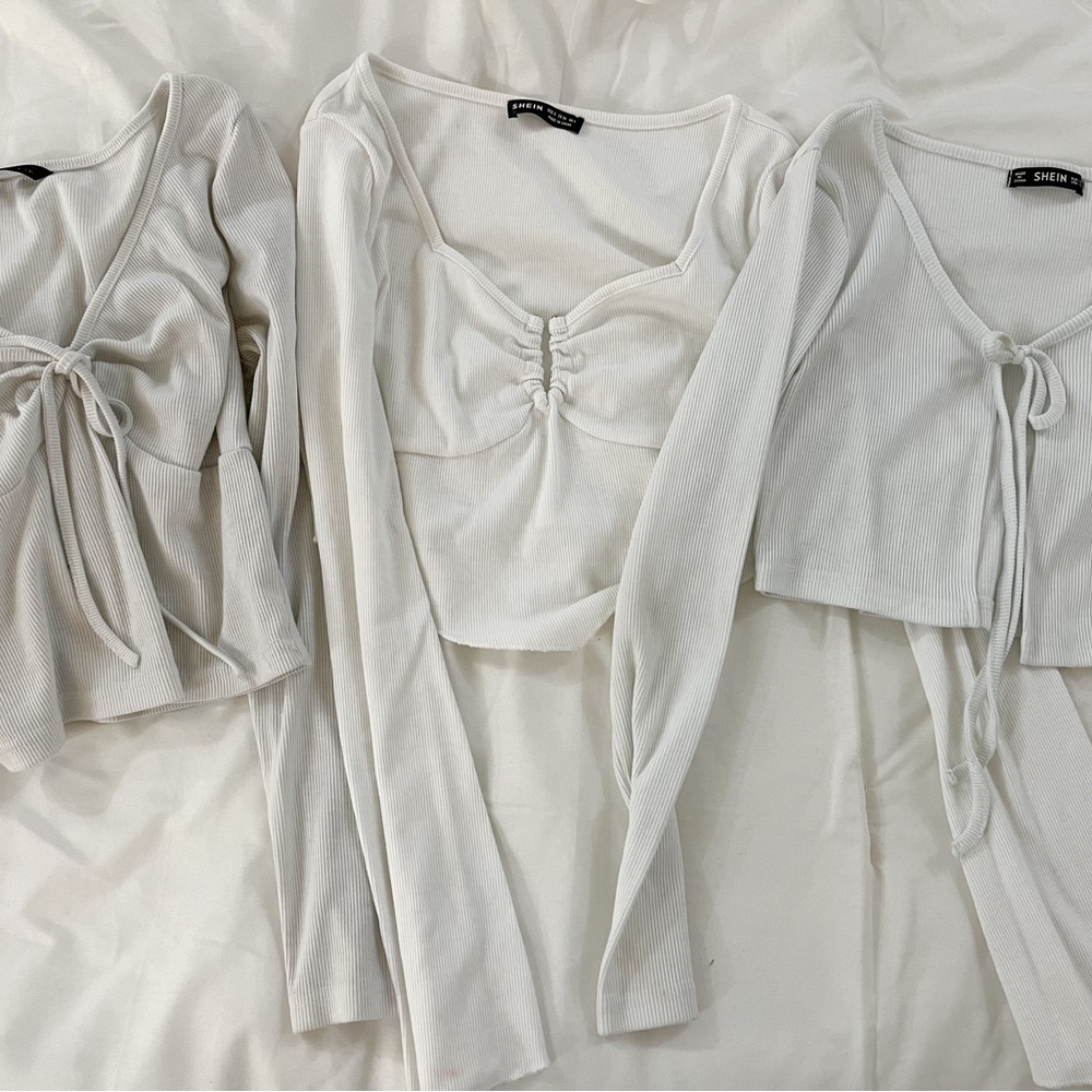 SHEIN BUNDLE- white crop tops
